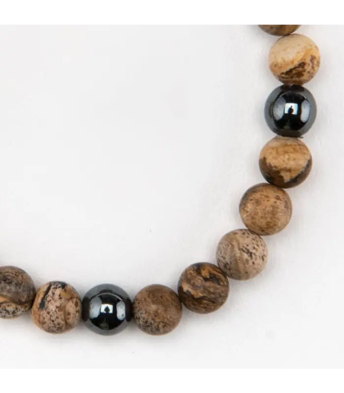 Bracelet Men's Jasper Hematite Bracelet
