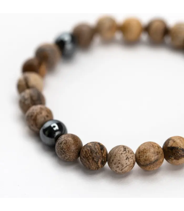 Bracelet Men's Jasper Hematite Bracelet