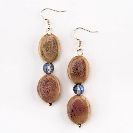 Earrings Porcelain Faceted Aura Glass Earrings