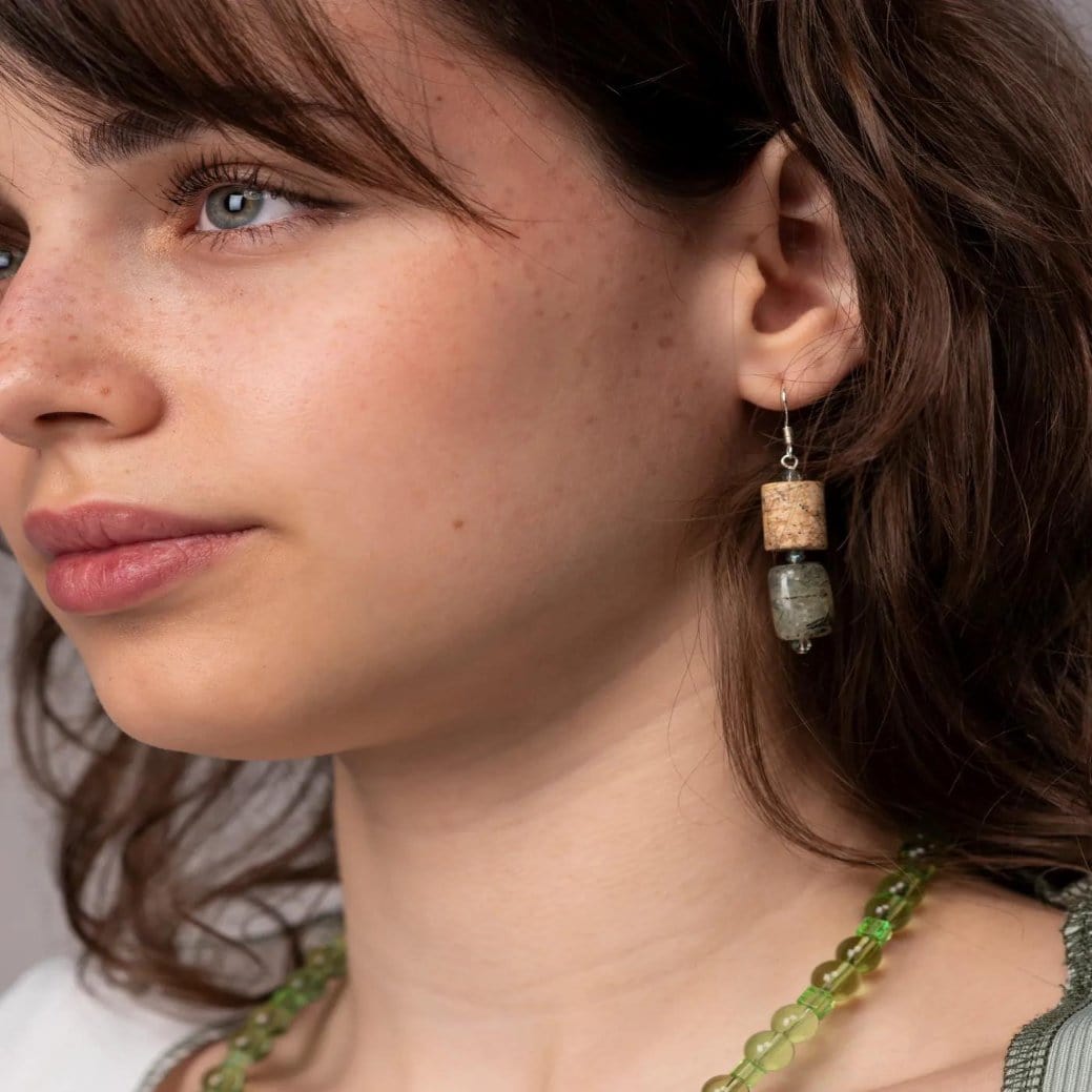 Earrings Prehnite Epidote and Jasper Earrings