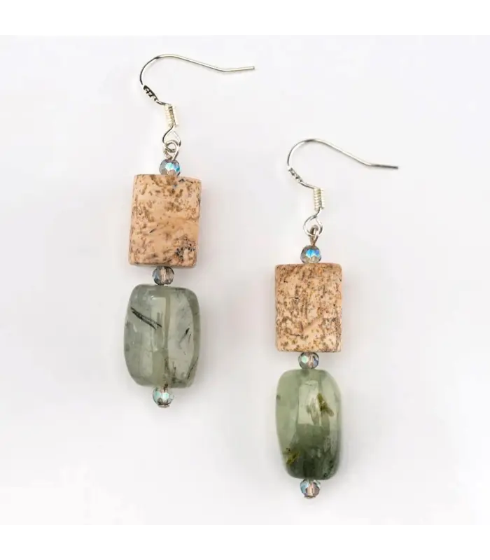 Earrings Prehnite Epidote and Jasper Earrings