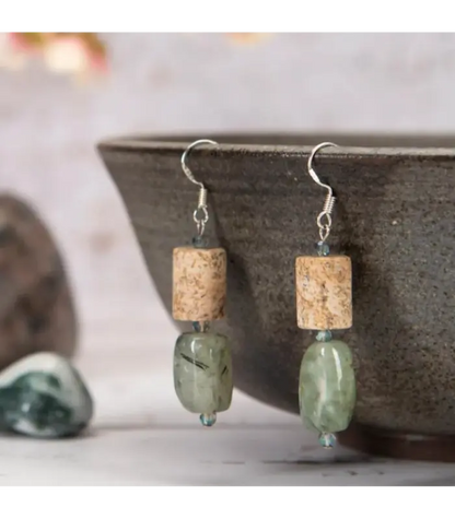 Earrings Prehnite Epidote and Jasper Earrings