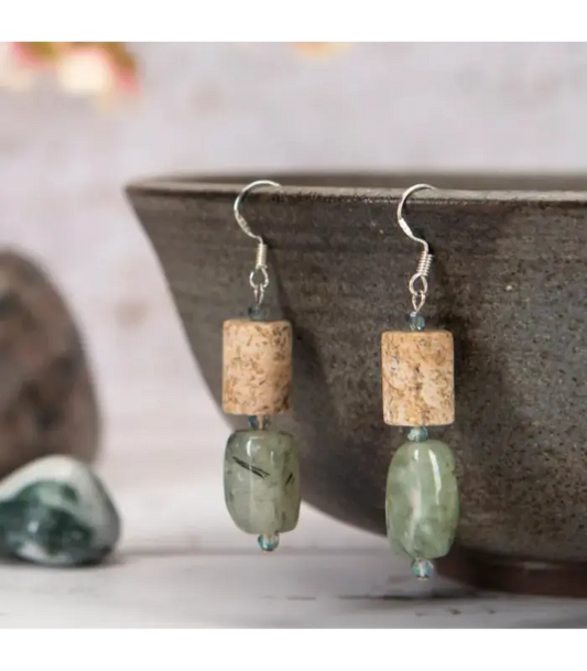 Earrings Prehnite Epidote and Jasper Earrings