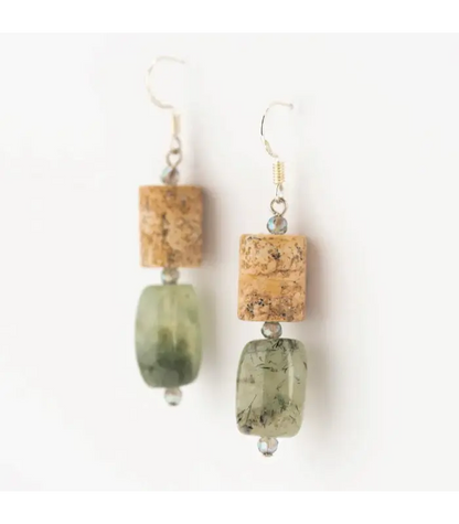 Earrings Prehnite Epidote and Jasper Earrings
