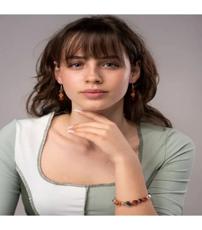 Bracelet Rhodonite and Carnelian Bracelet