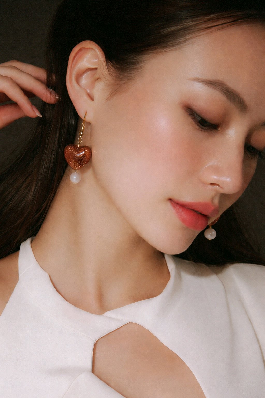 Shimmering Heart Earrings