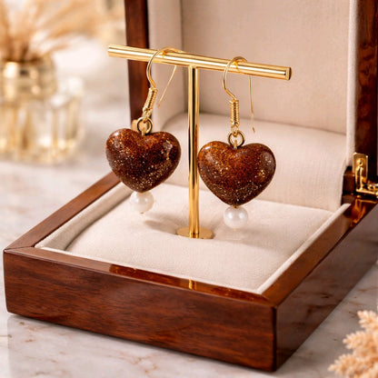 Shimmering Heart Earrings
