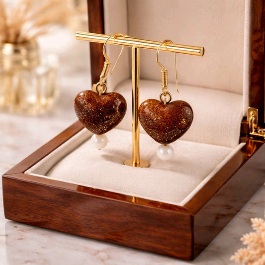 Shimmering Heart Earrings