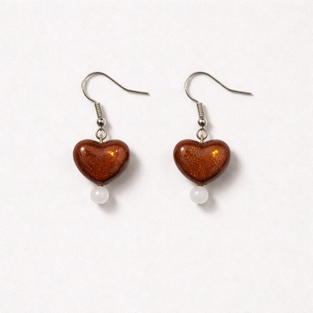 Shimmering Heart Earrings