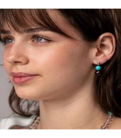 Earrings Sinkiang Turquoise and Amethyst Earrings