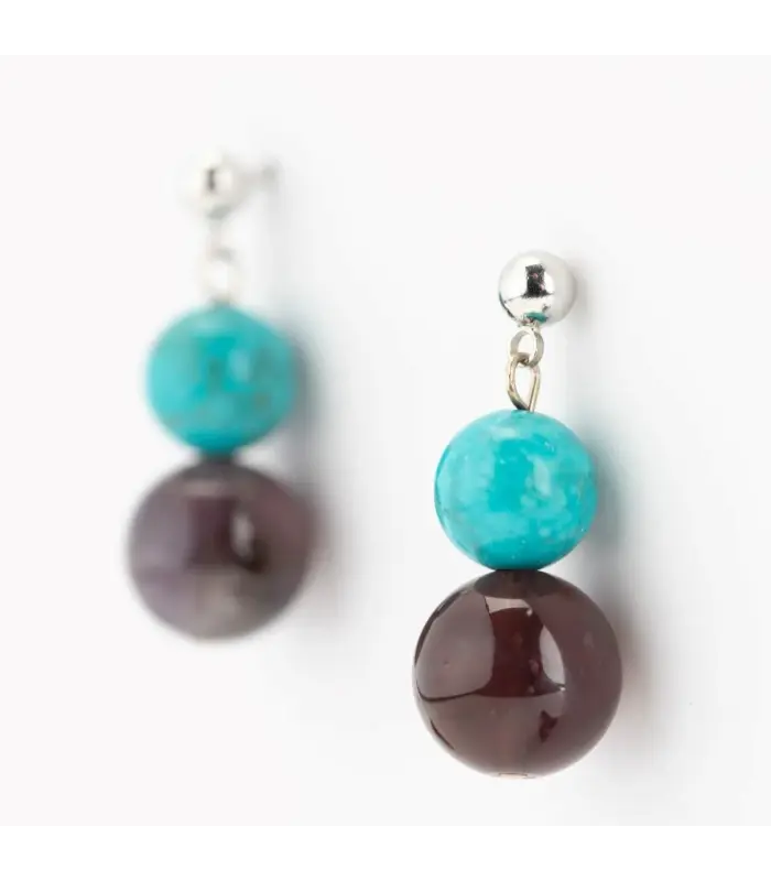 Earrings Sinkiang Turquoise and Amethyst Earrings