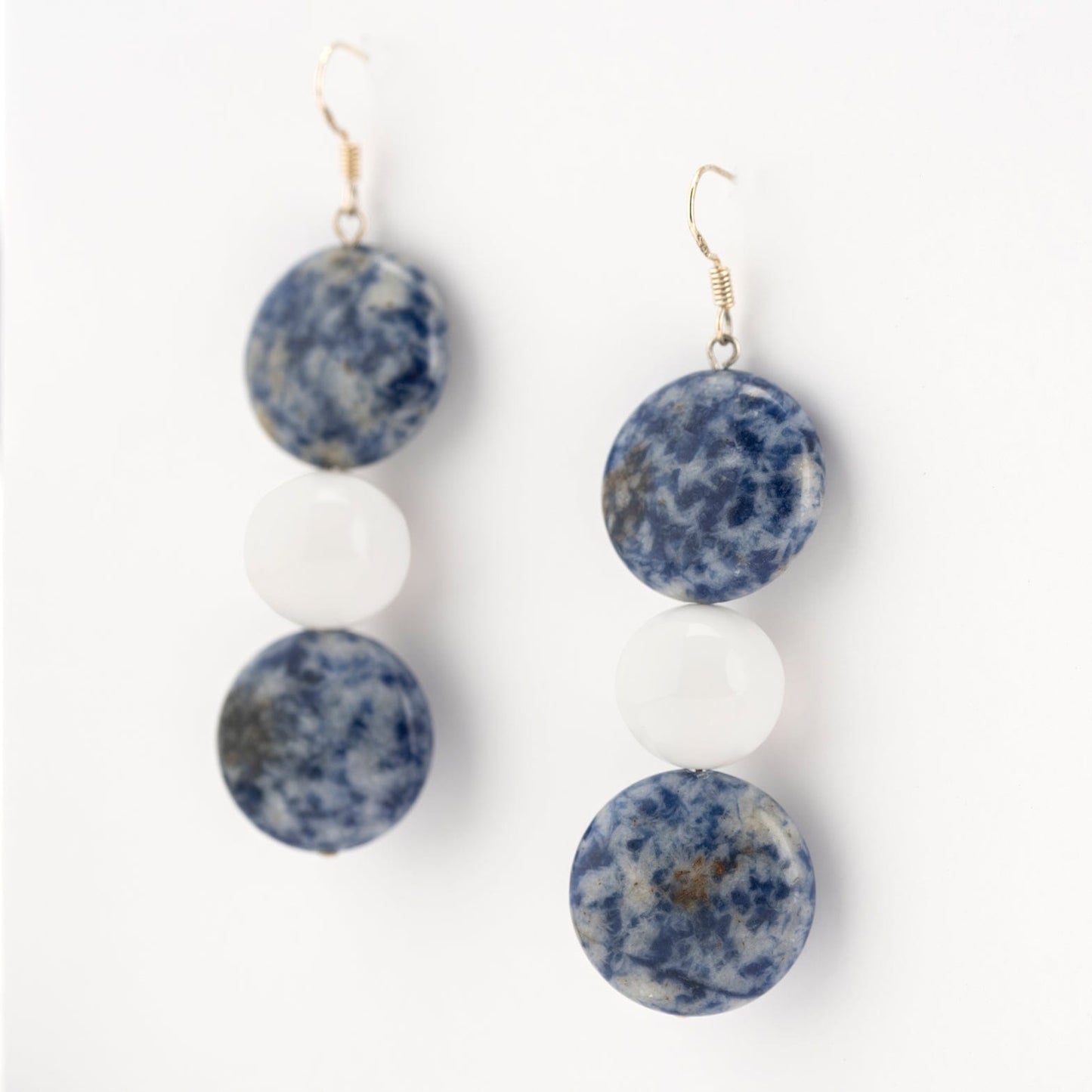 Earrings Spotted Jasper Shell Pearl Earrings no.68