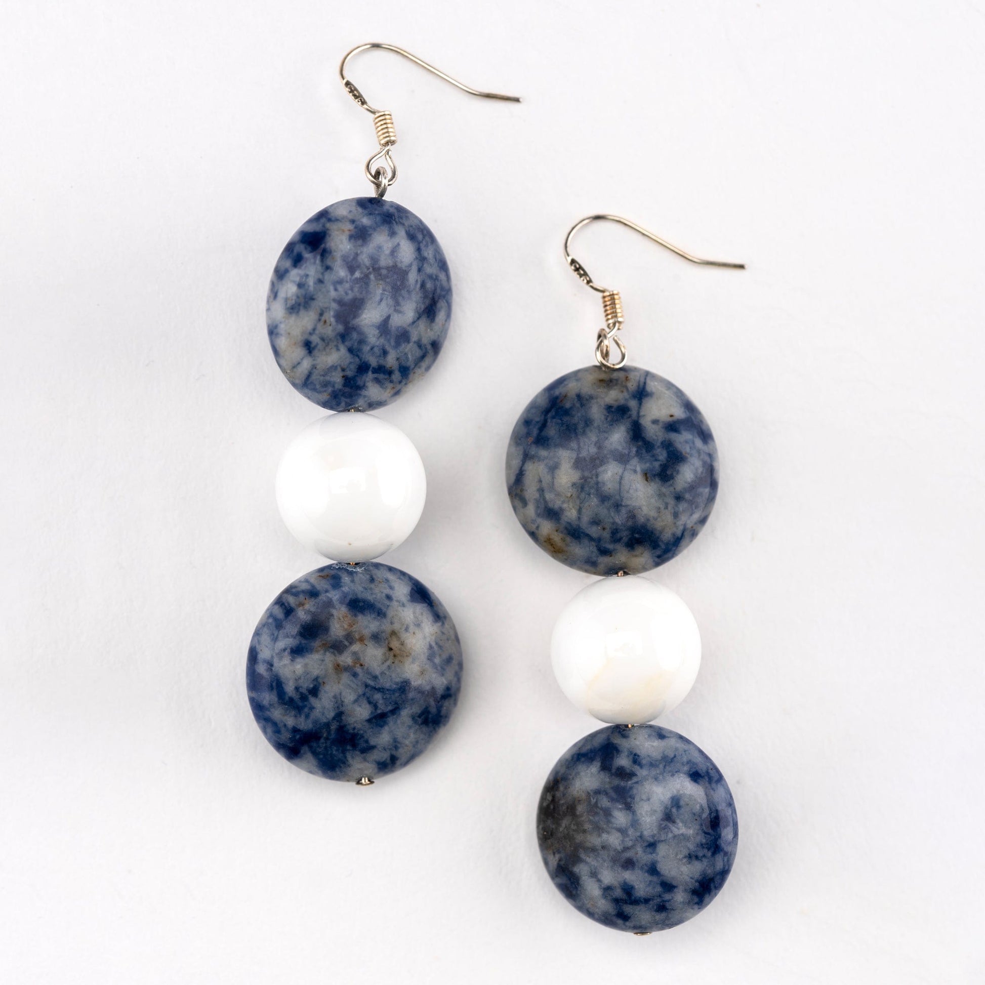 Earrings Spotted Jasper Shell Pearl Earrings no.68