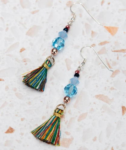 Earrings TASSEL Multi Swarovski Crystal Earrings