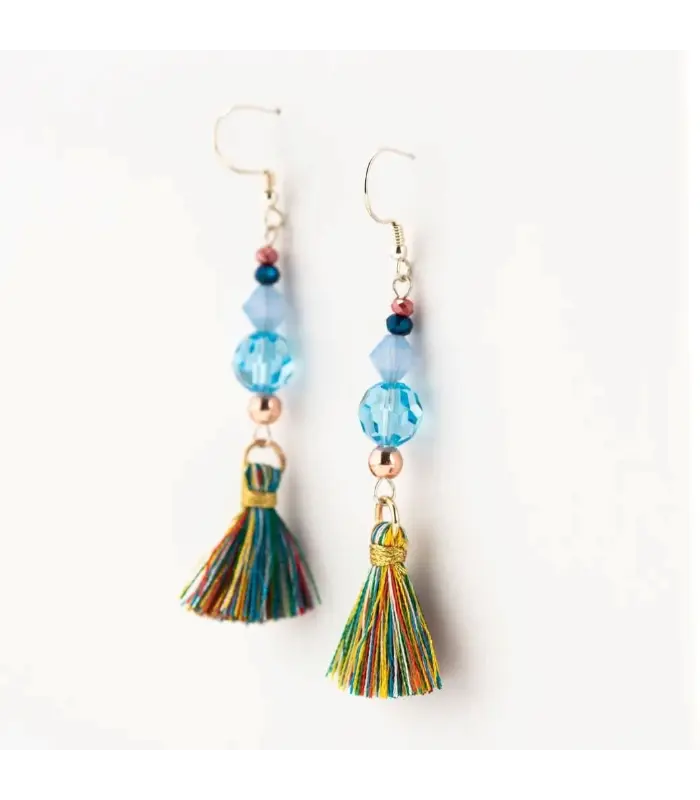Earrings TASSEL Multi Swarovski Crystal Handmade Earrings