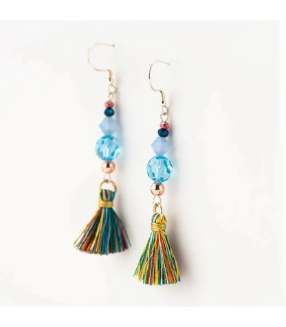 Earrings TASSEL Multi Swarovski Crystal Handmade Earrings