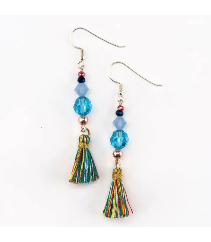 Earrings TASSEL Multi Swarovski Crystal Handmade Earrings