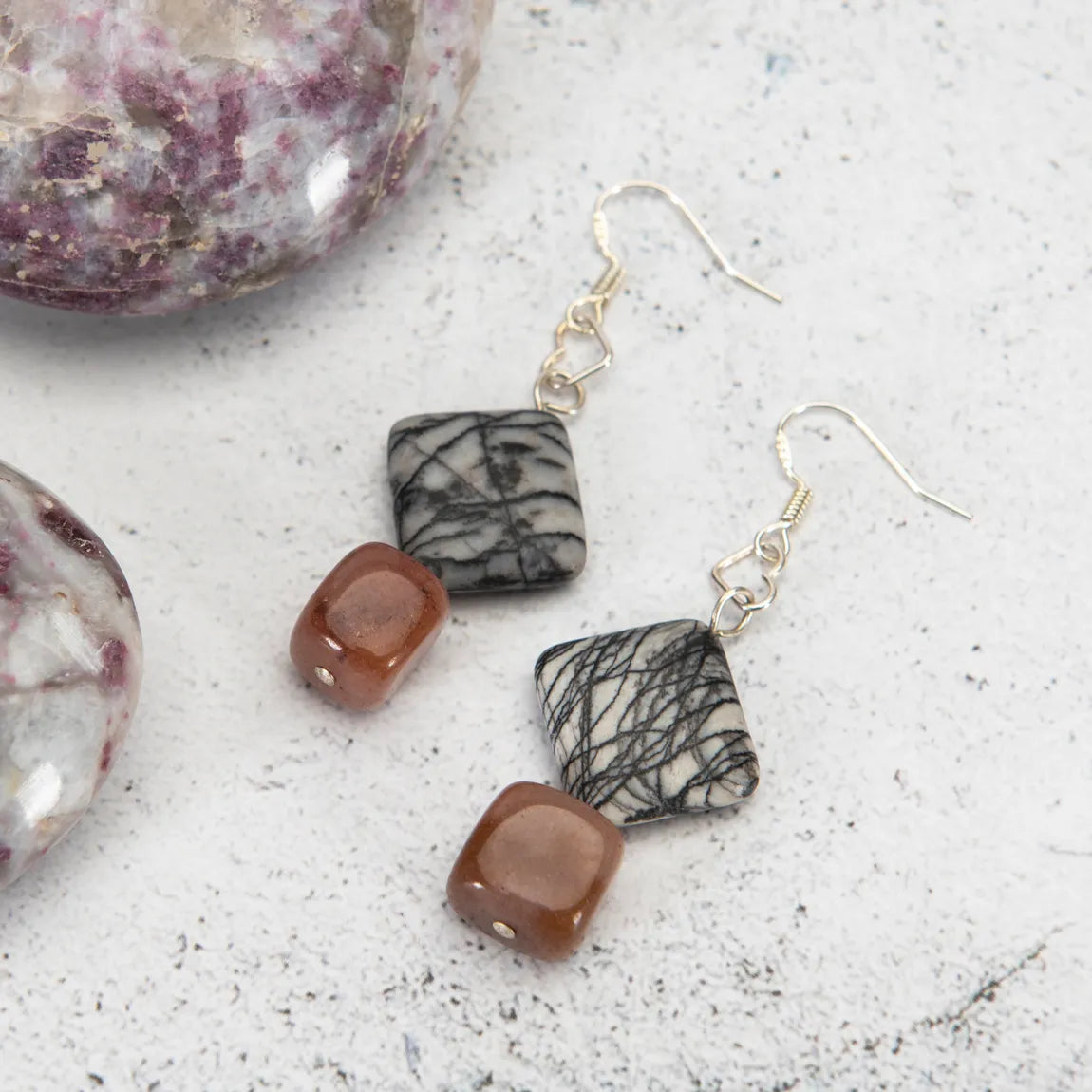 Triangal Square Earrings