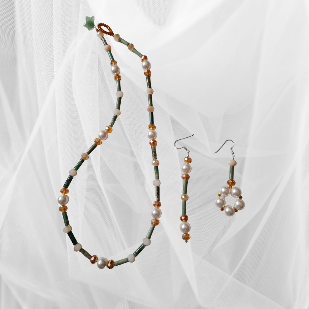 Earrings TUBES Collection: Moss Pearl Earrings