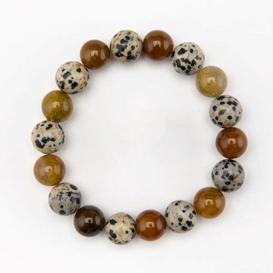 Bracelet Unisex Dalmatian and Quartz Bracelet