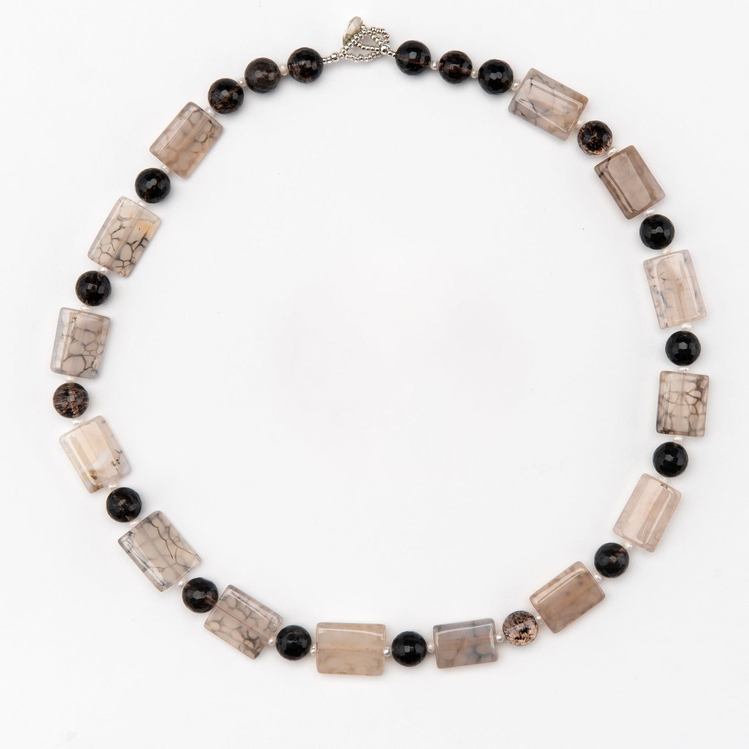 Necklace Unisex Dragon Vein Agate Quartz Necklace