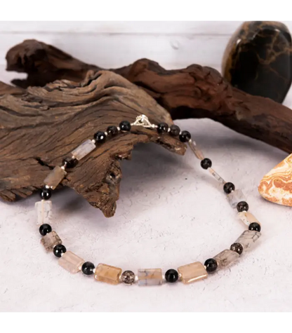 Necklace Unisex Dragon Vein Agate Quartz Necklace
