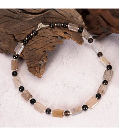 Necklace Unisex Dragon Vein Agate Quartz Necklace