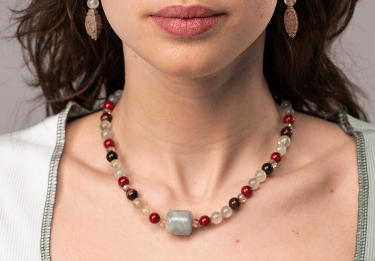 Necklace choker Vibrance Handmade Jade Necklace - Healing Crystal